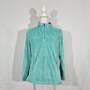 Talbots blue quarter zip pull over sweater women's size medium petite